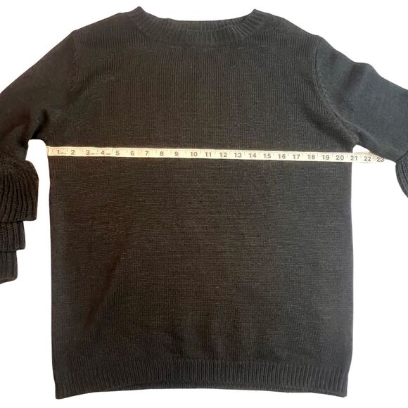 IJOAH Sweater Womens Small Black Boho Knit Hippie Tiered Layered Bell Sleeves - Picture 4 of 13